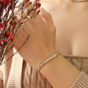 Multicolor Geometric Zircon Necklace & Bracelet - zuzumia