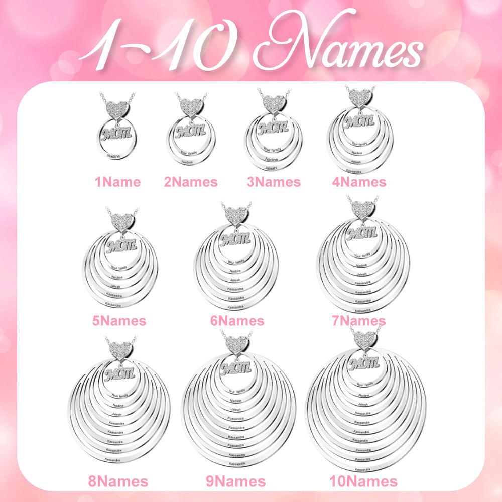Personalized Family Stacked Circles Necklace - zuzumia