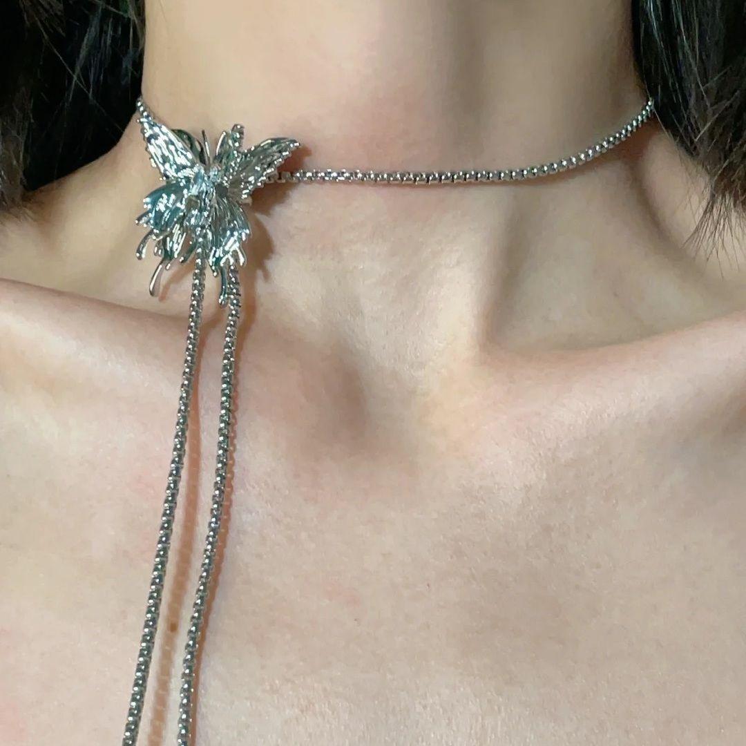 Adjustable Punk Butterfly Pendant Necklace - zuzumia