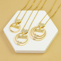 Personalized Family Stacked Circles Necklace - zuzumia