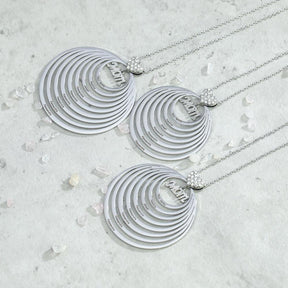 Personalized Family Stacked Circles Necklace - zuzumia