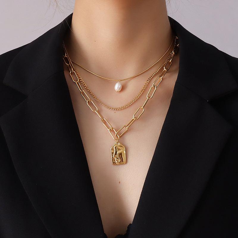 Multi-layered Irregular Pendant Necklace - zuzumia