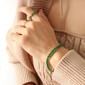 Multicolor Geometric Zircon Necklace & Bracelet - zuzumia