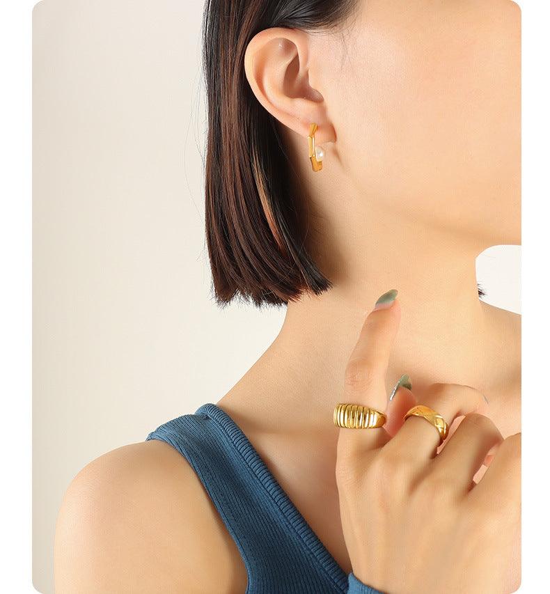 Vintage Hoop Pearl Earring - zuzumia