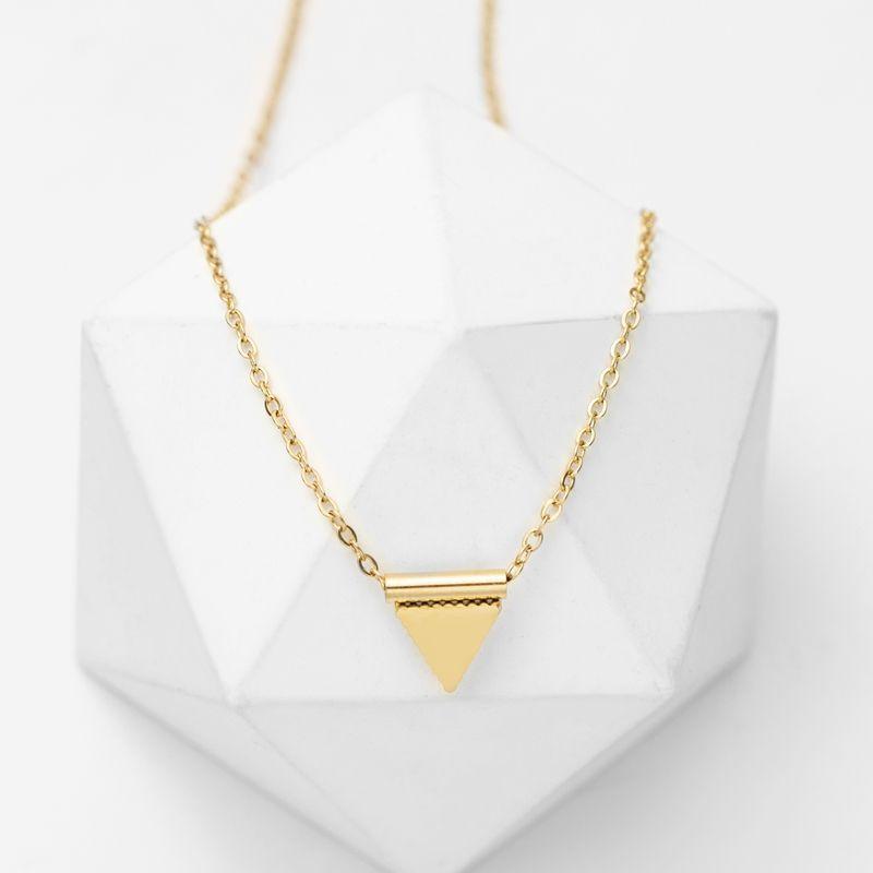 Triangle Zircon Pendant Necklace