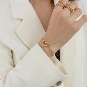 Heart Double Layered Bracelet - zuzumia