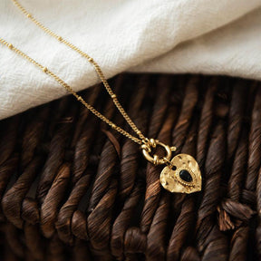 Love Heart Natural Stone Pendant Necklace