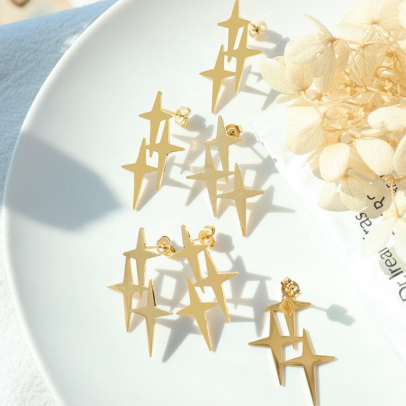 Cross Star Earrings - zuzumia