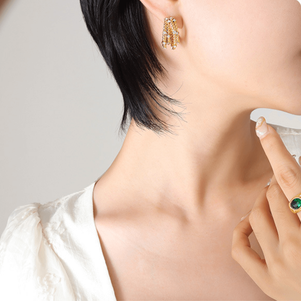Zircon Multi-layer C-shaped Earrings - zuzumia