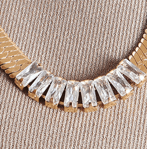 Zircon Choker Necklace Bracelet Set - zuzumia