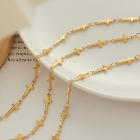Metal Texture Wristband Cross Bracelet - zuzumia