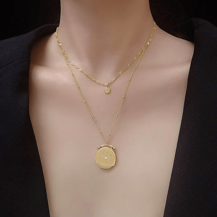 Star Double-layer Diamond Texture Versatile Necklace - zuzumia