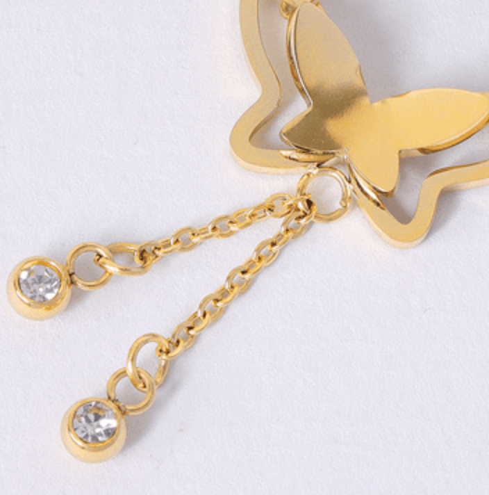 Butterfly Three-Dimensional Zircon Anklet - zuzumia