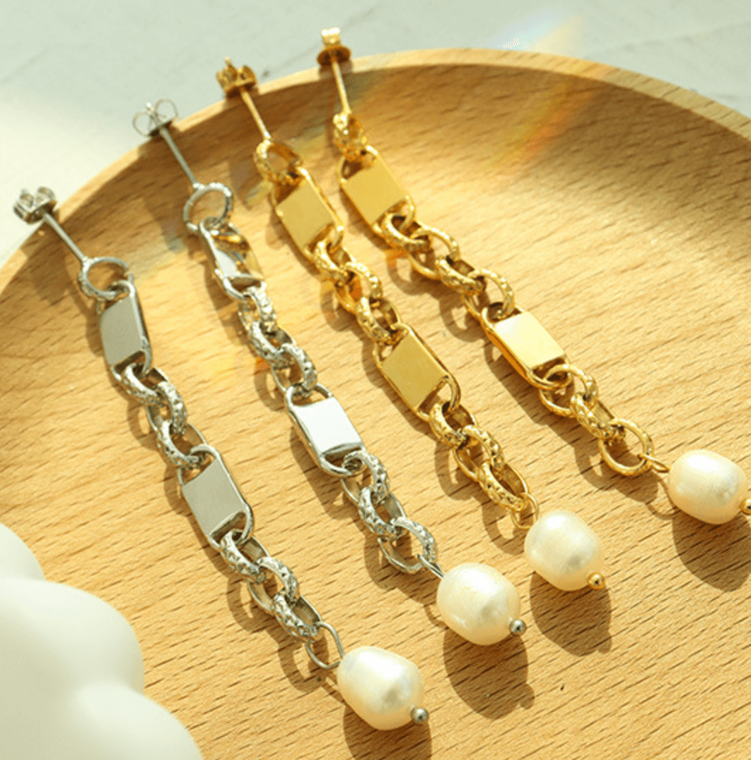 Freshwater Pearl Earring Piercing - zuzumia