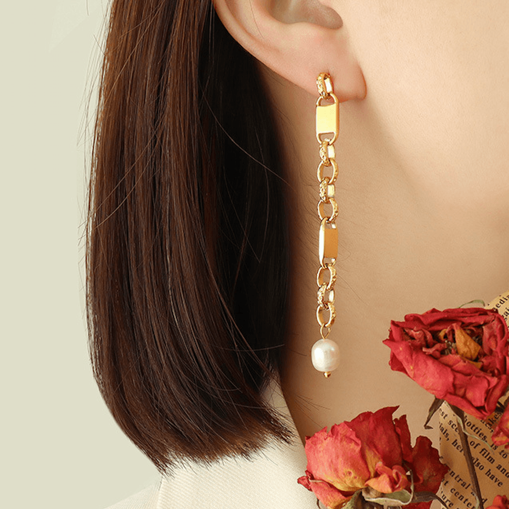 Freshwater Pearl Earring Piercing - zuzumia