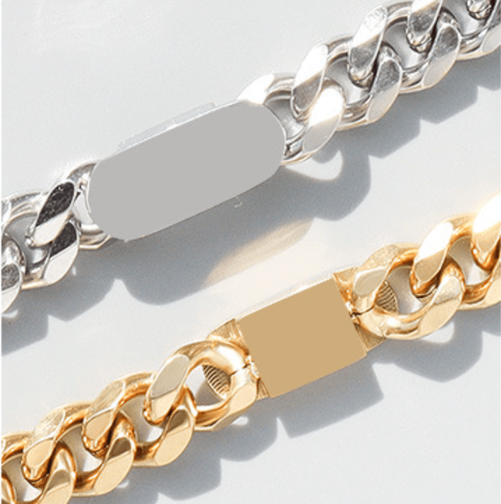 Wide Zircon Chain Necklace & Bracelet