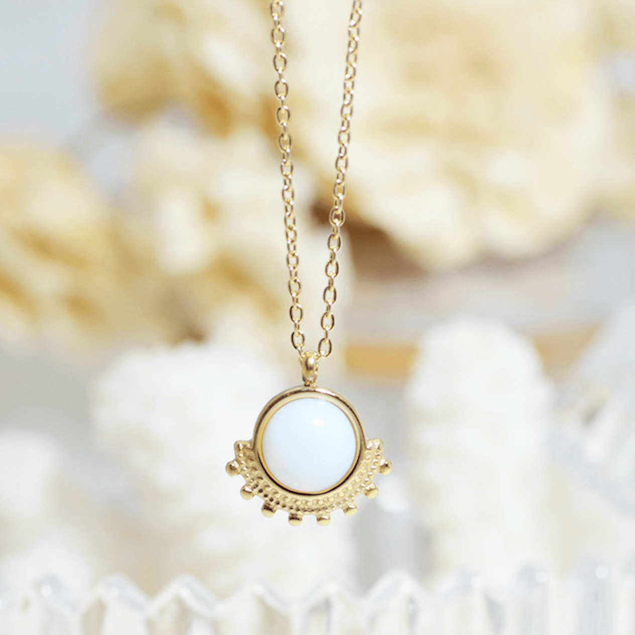 Natural Stone Opal Necklace