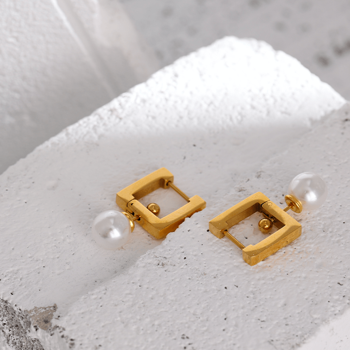 Square Pearl Earrings - zuzumia