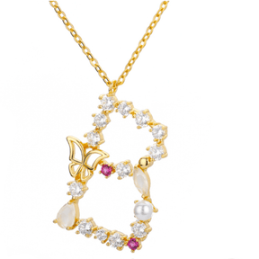 Colorful Zircon Initial Necklace - zuzumia