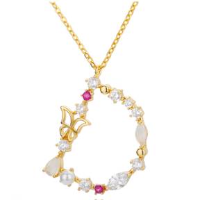 Colorful Zircon Initial Necklace - zuzumia