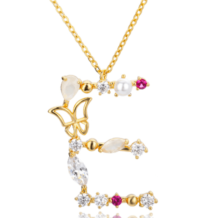 Colorful Zircon Initial Necklace - zuzumia
