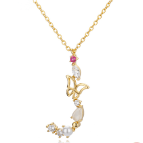 Colorful Zircon Initial Necklace - zuzumia