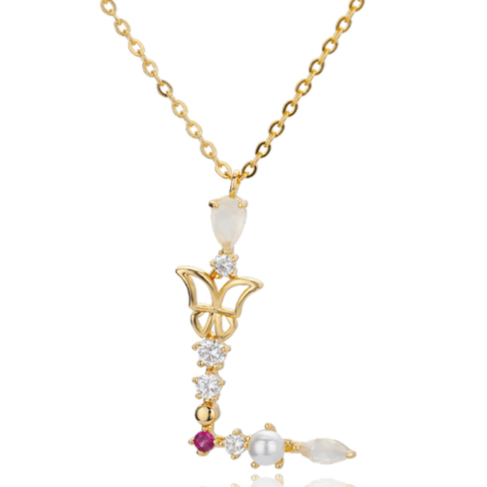 Colorful Zircon Initial Necklace - zuzumia