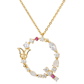 Colorful Zircon Initial Necklace - zuzumia