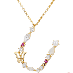 Colorful Zircon Initial Necklace - zuzumia