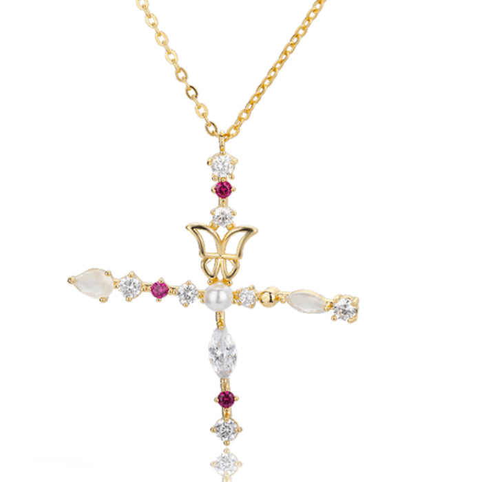 Colorful Zircon Initial Necklace - zuzumia