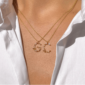Colorful Zircon Initial Necklace - zuzumia
