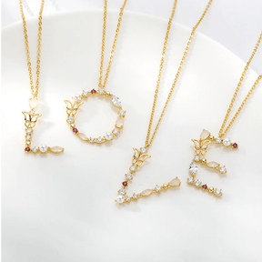 Colorful Zircon Initial Necklace - zuzumia