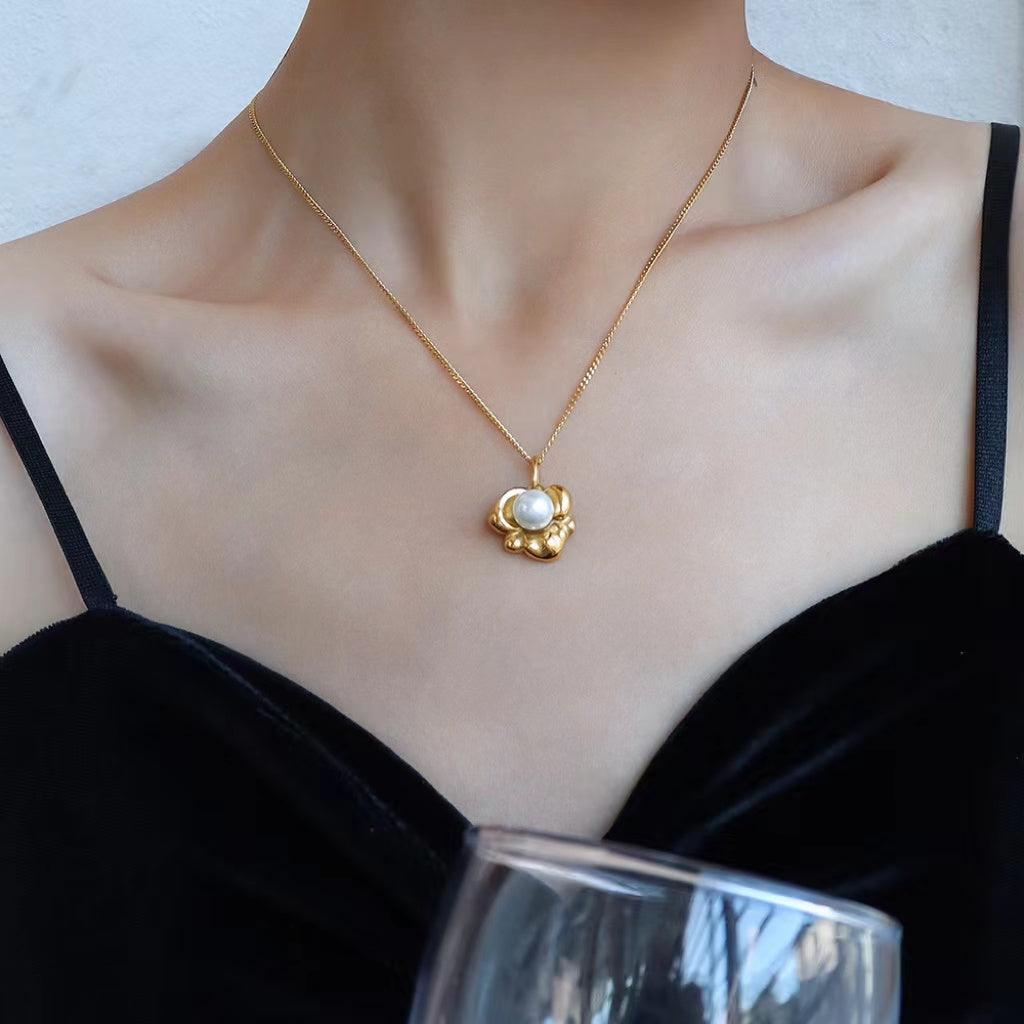 Lotus Pearl Necklace - zuzumia