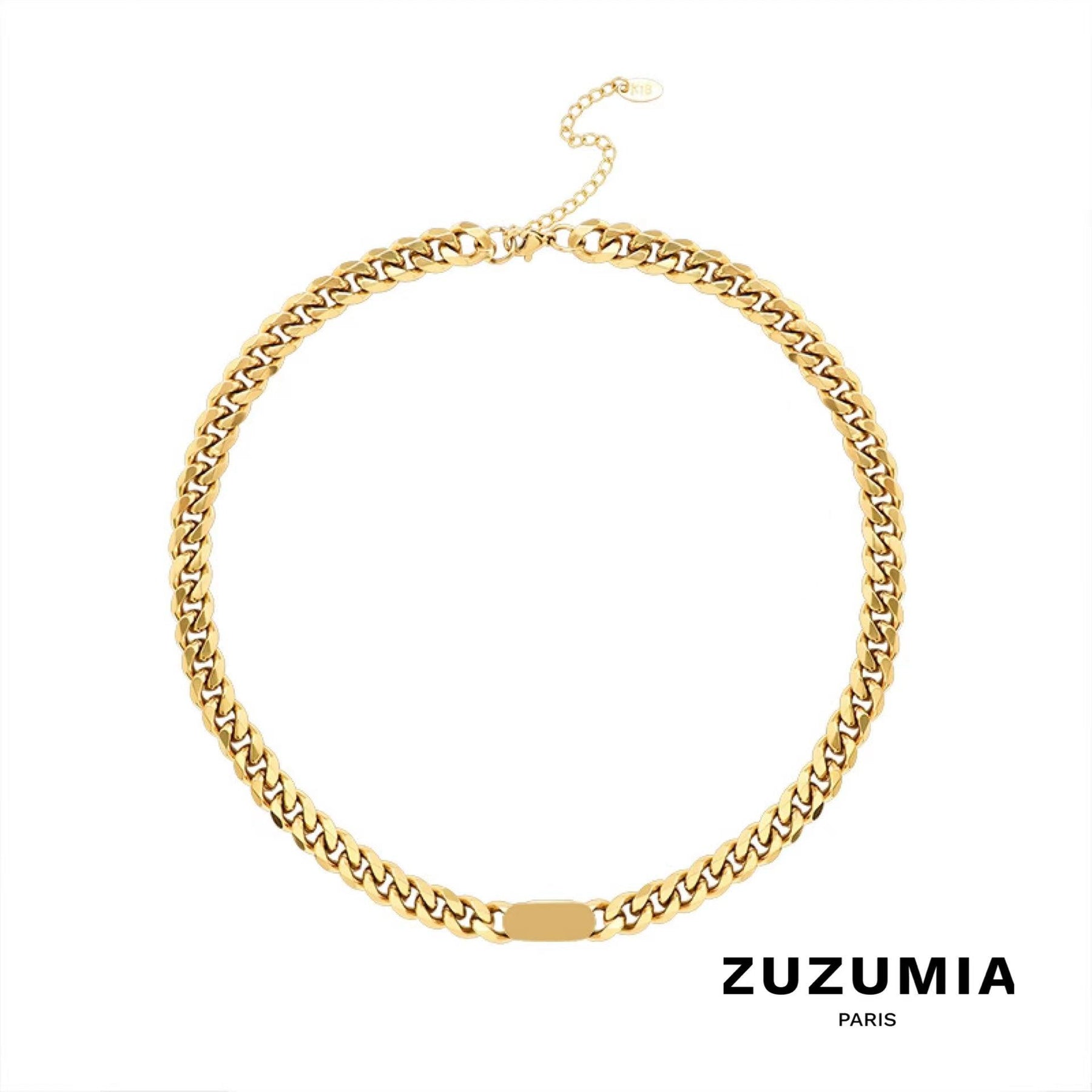 Wide Zircon Chain Necklace & Bracelet
