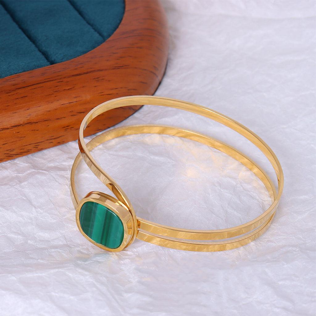 Minimalist Green Striped Bracelet