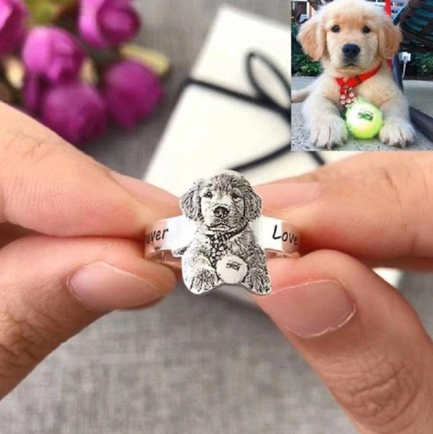 Lovely Custom Pet Photo Ring